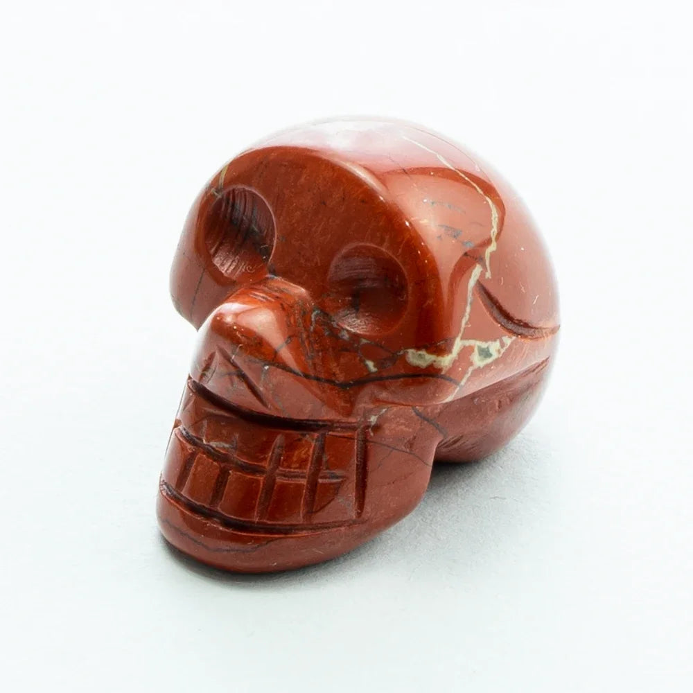 Natural Crystal Skull Carving Halloween Desktop Ornament