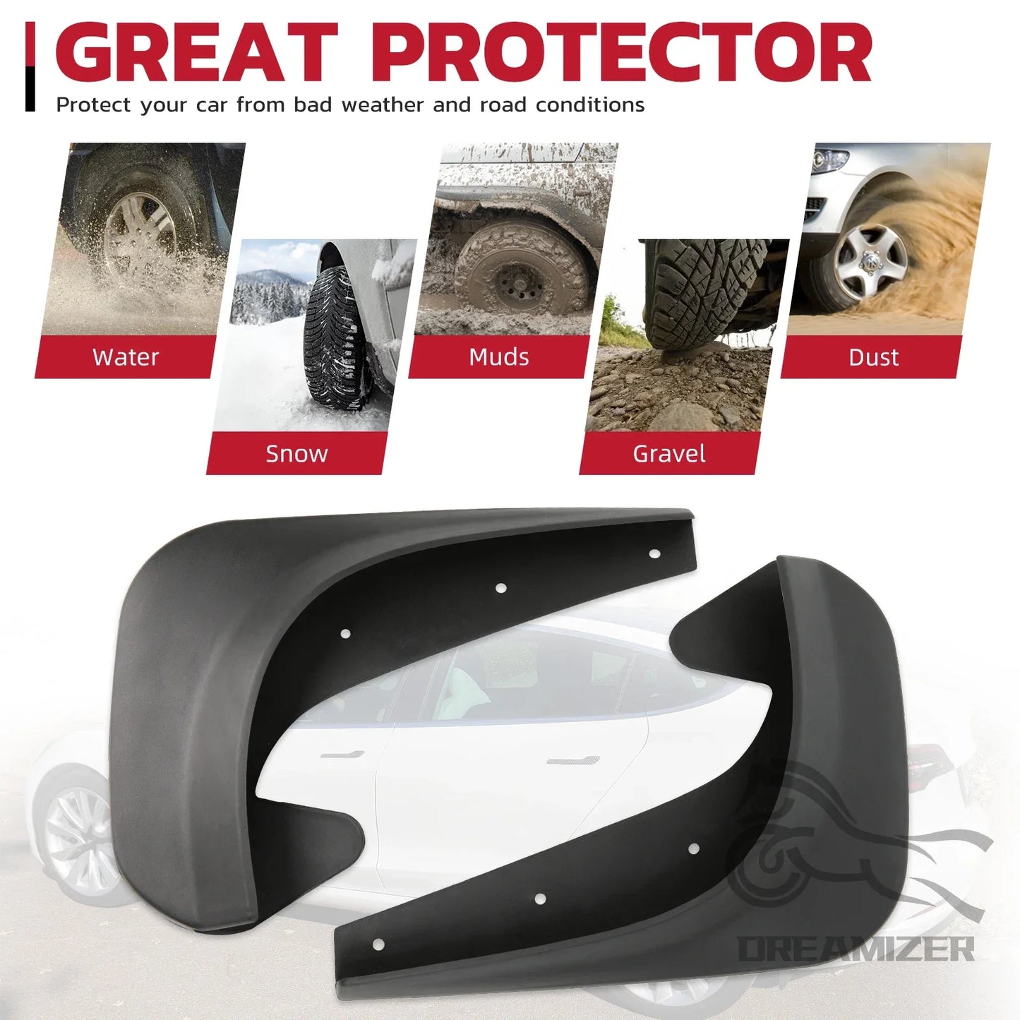 Universal Front Rear Mudguards Splash Guards Wheel Protectors