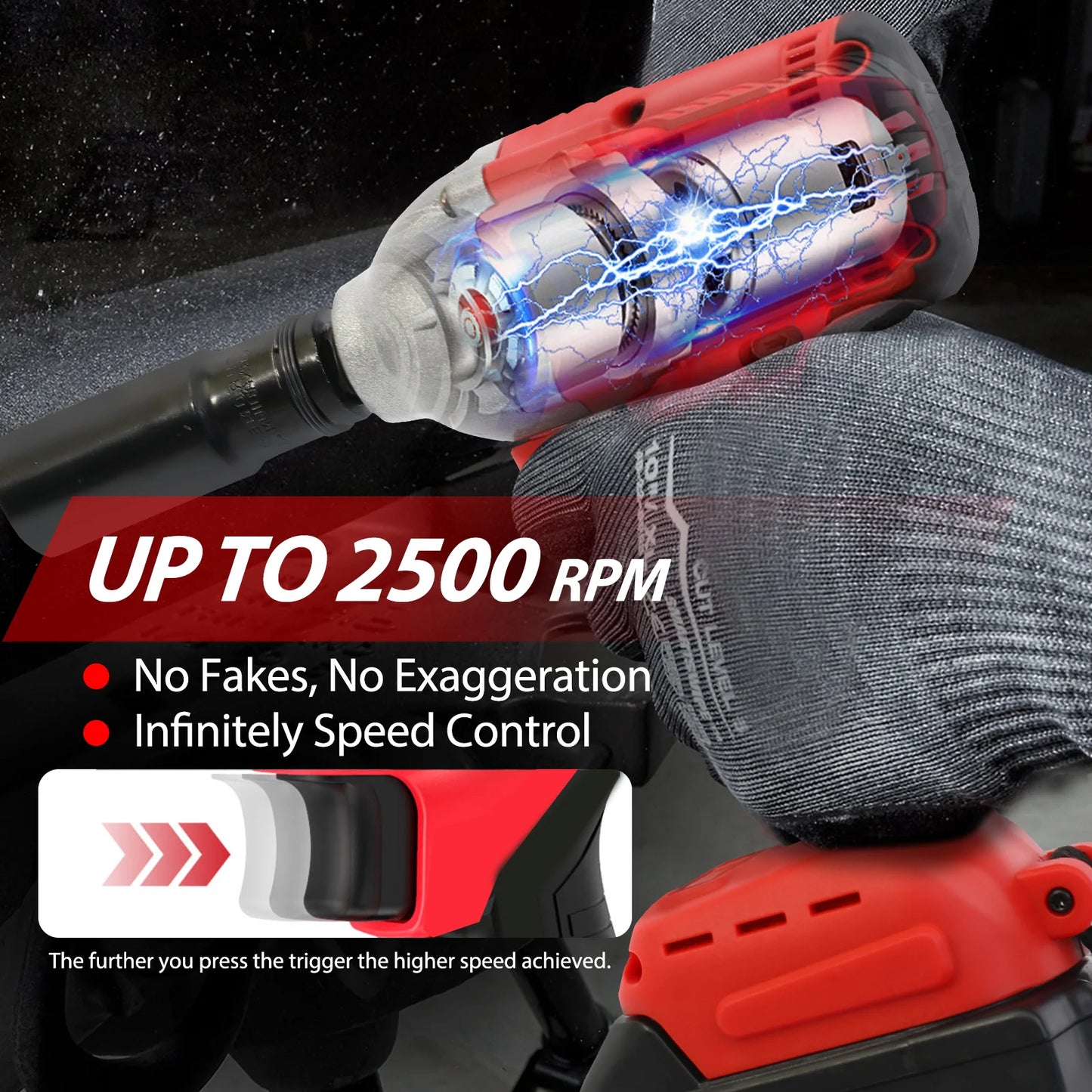 Cordless Brushless Impact Drill Wrench 20V High Torque Tool