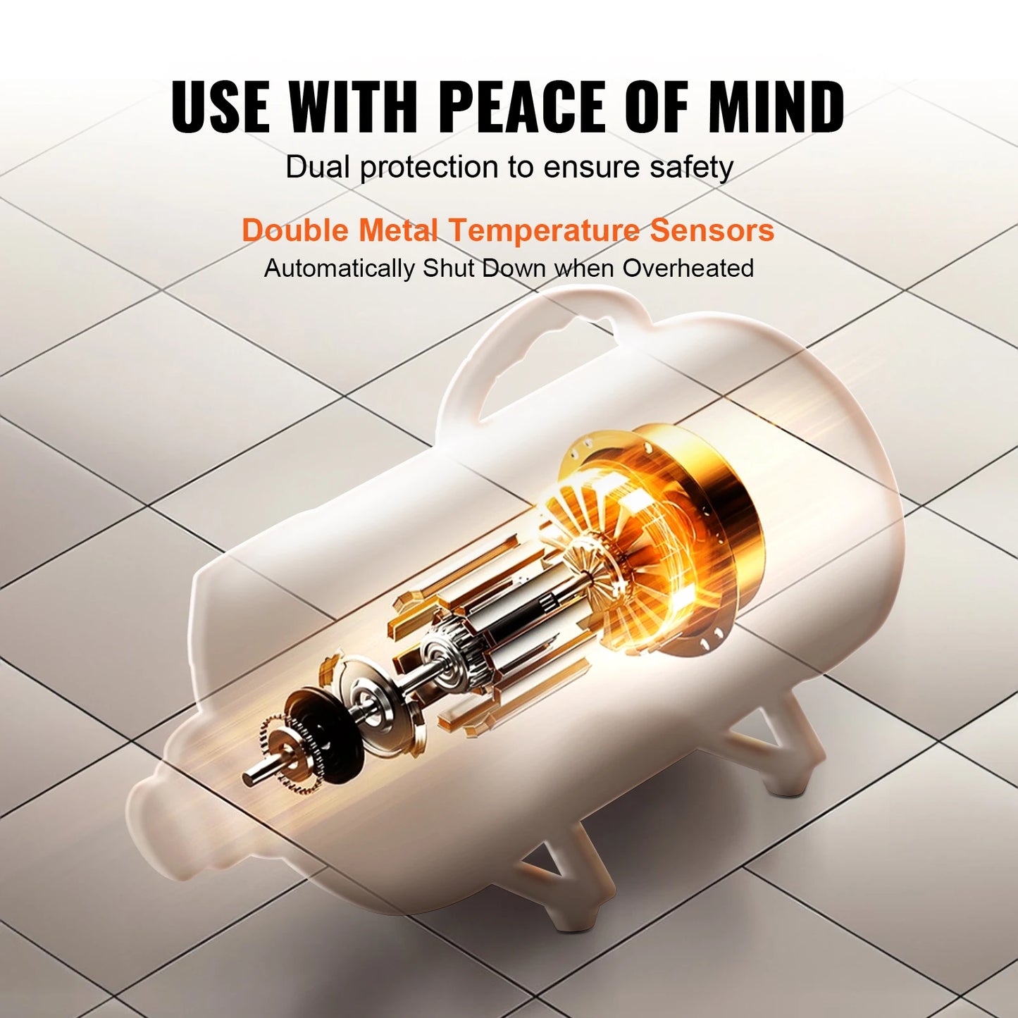 Dog Blow Dryer 2000W Adjustable Speed Temperature Extendable Hose Nozzles