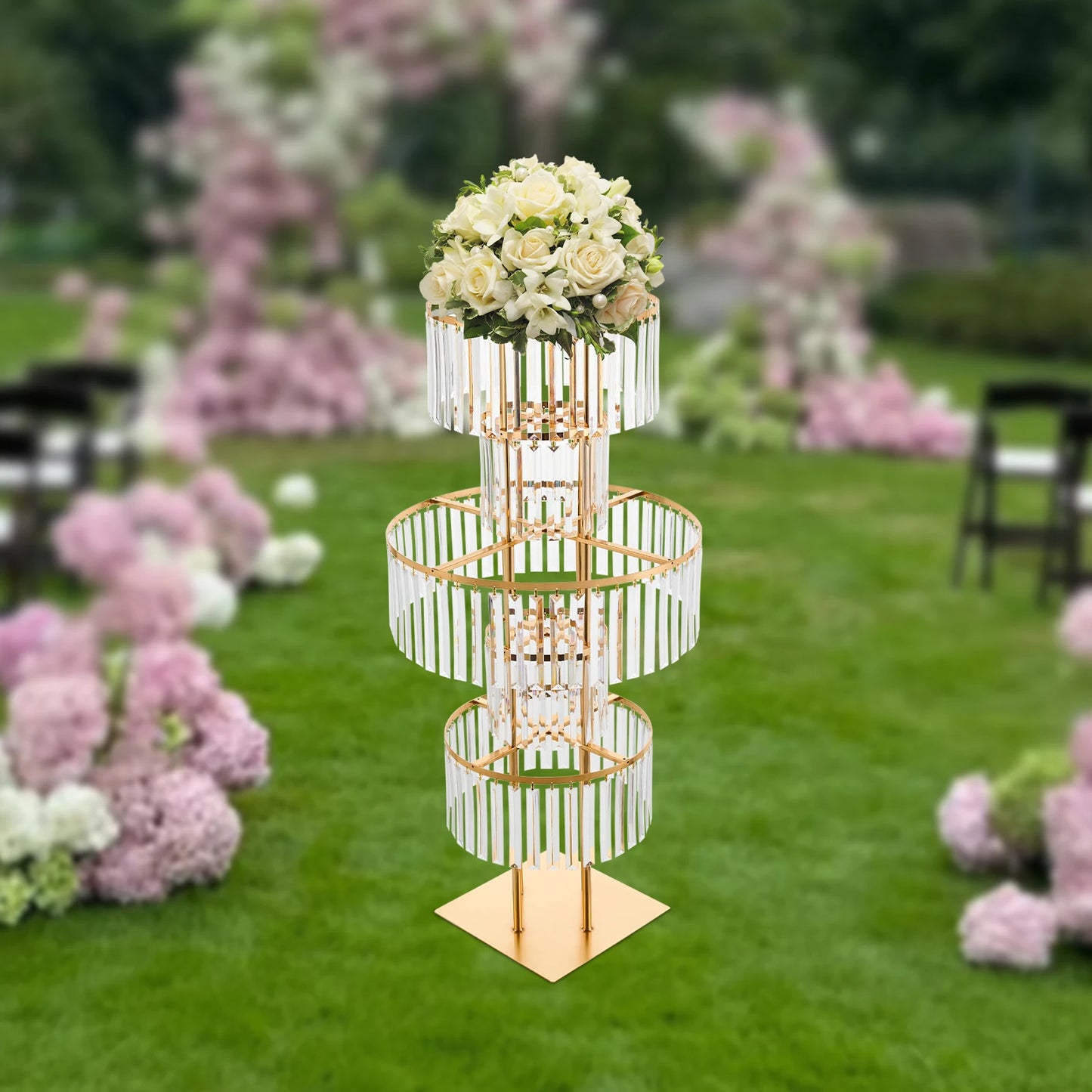 5-Tier Wedding Centerpiece Flower Stand Acrylic Hanging Vase