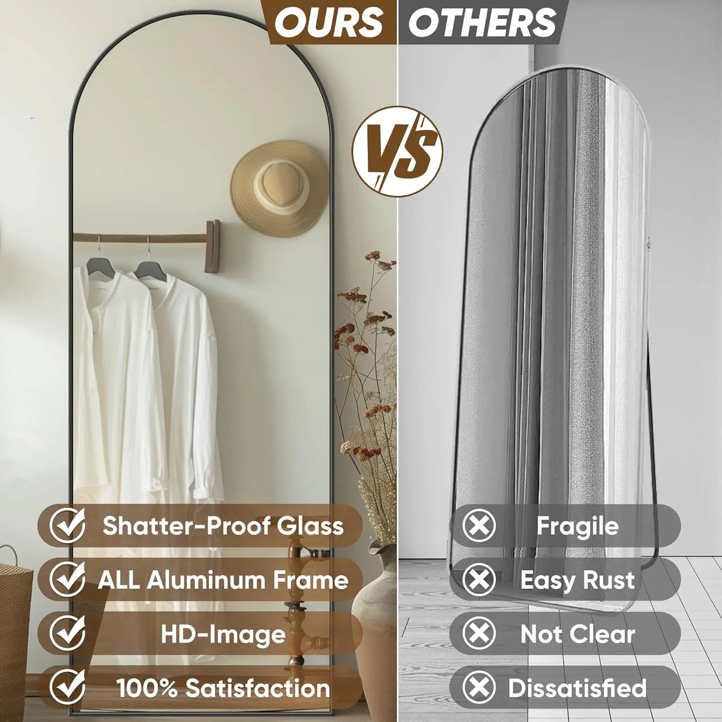 Antok Floor Mirror With Stand For Bedroom And Living Space