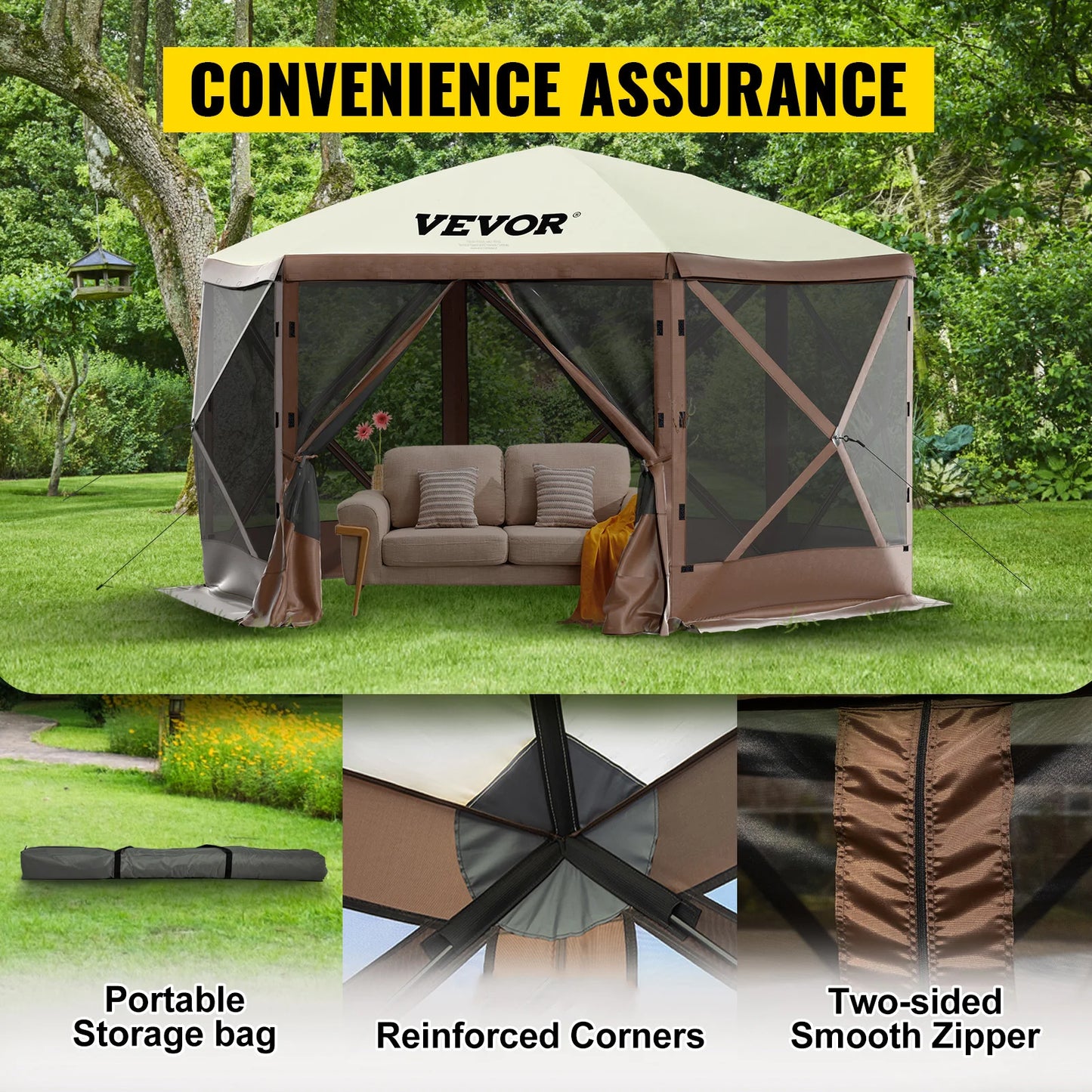 SucceBuy Pop Up Camping Gazebo Shelter Canopy For Outdoors