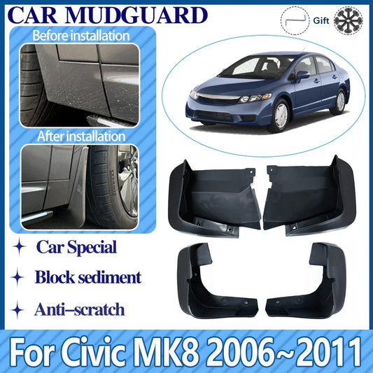 Honda Civic Mud Flaps Front Rear Mudguards Anti Splash Guards