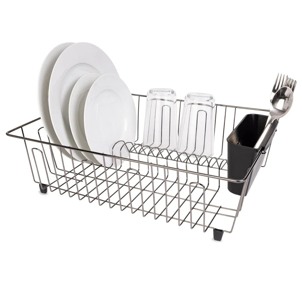 Wire Dish Rack Kitchen Organizer Drying Rack With Cutlery Cup