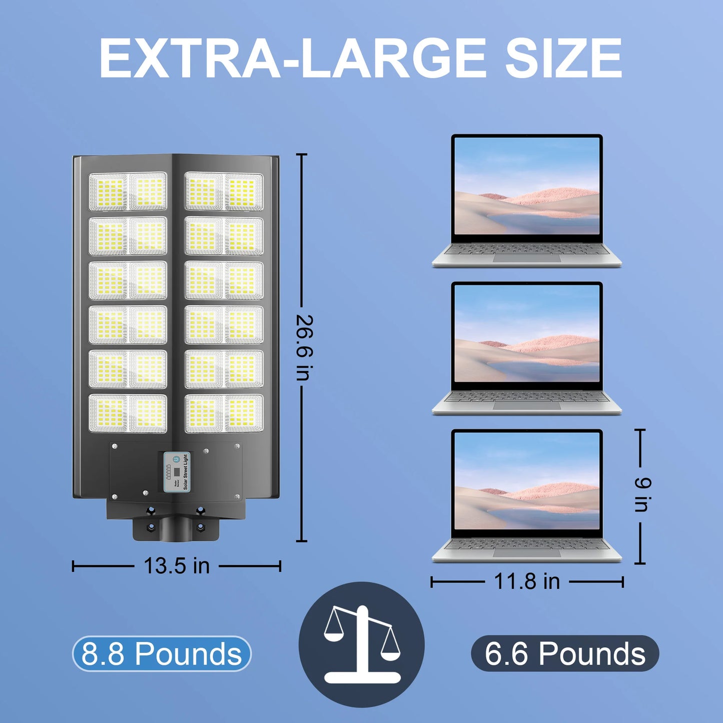 2-Pack Solar Street Lights 5000W Outdoor Motion Sensor Flood Light