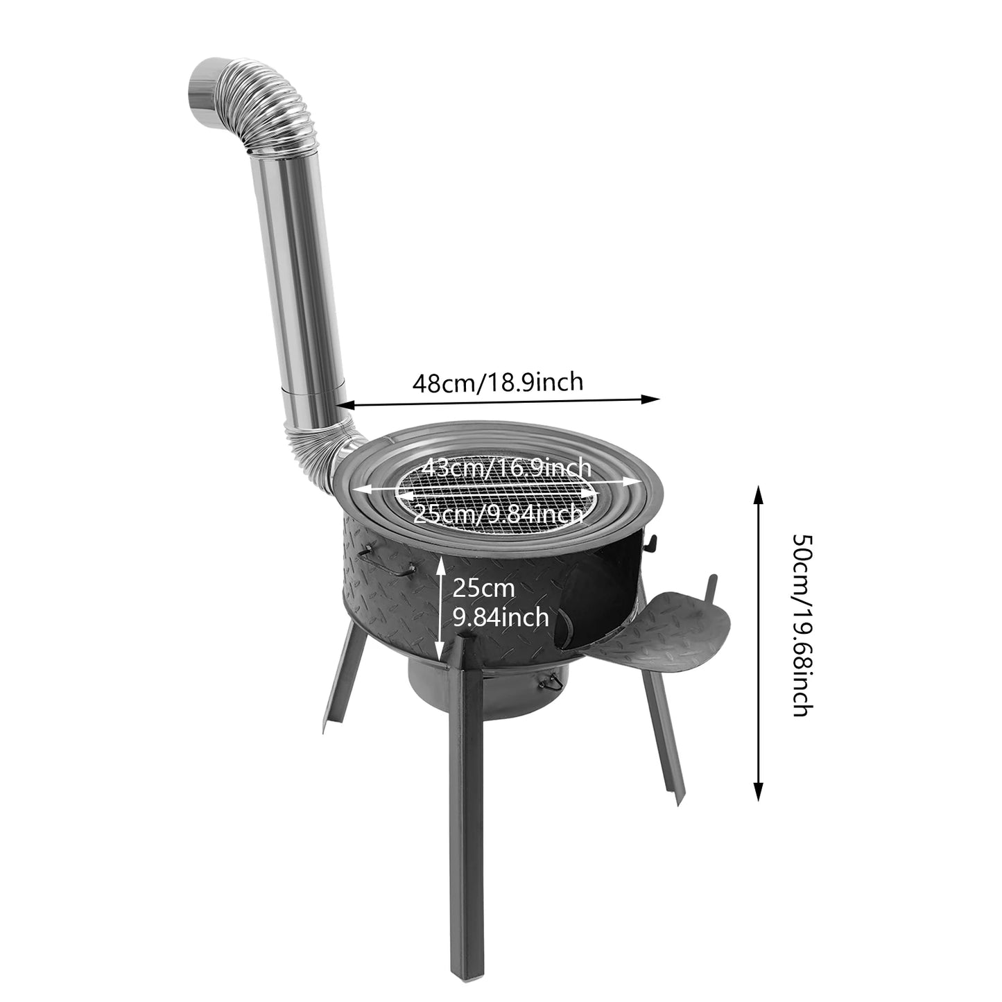 Wood Burning Stove With 3 Wok Rings Outdoor Rocket Stove