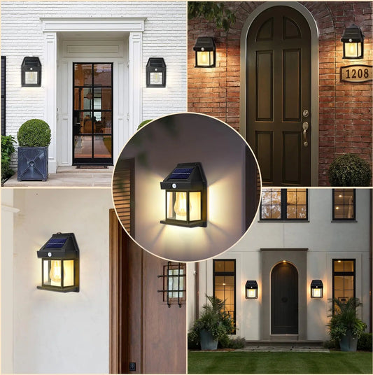 Dusk To Dawn Solar Porch Light With Motion Sensor Waterproof Outdoor