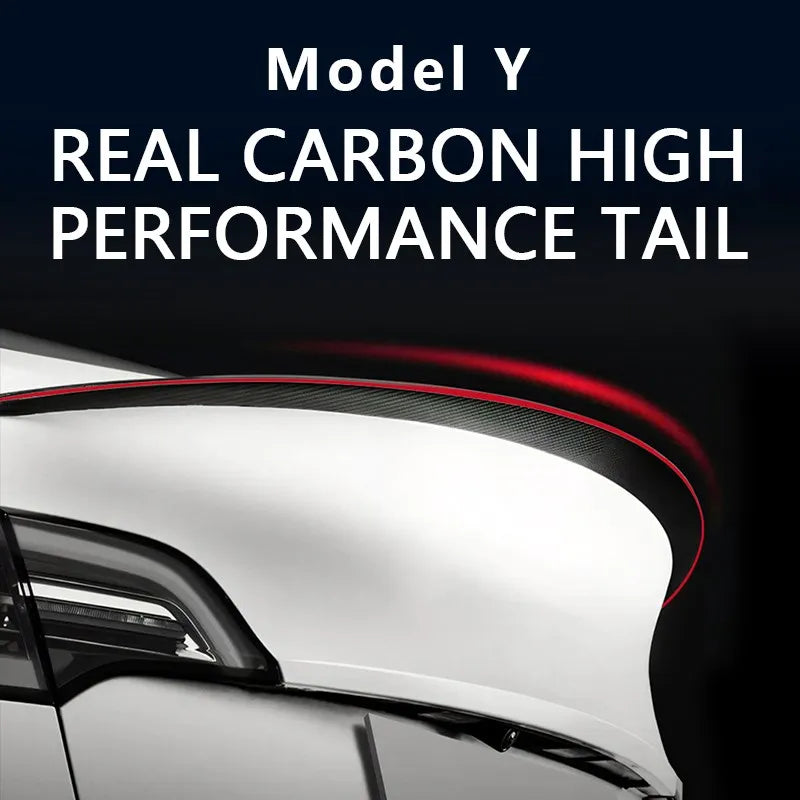 Tplus Tesla Model Y Rear Trunk Spoiler Real Carbon Fiber