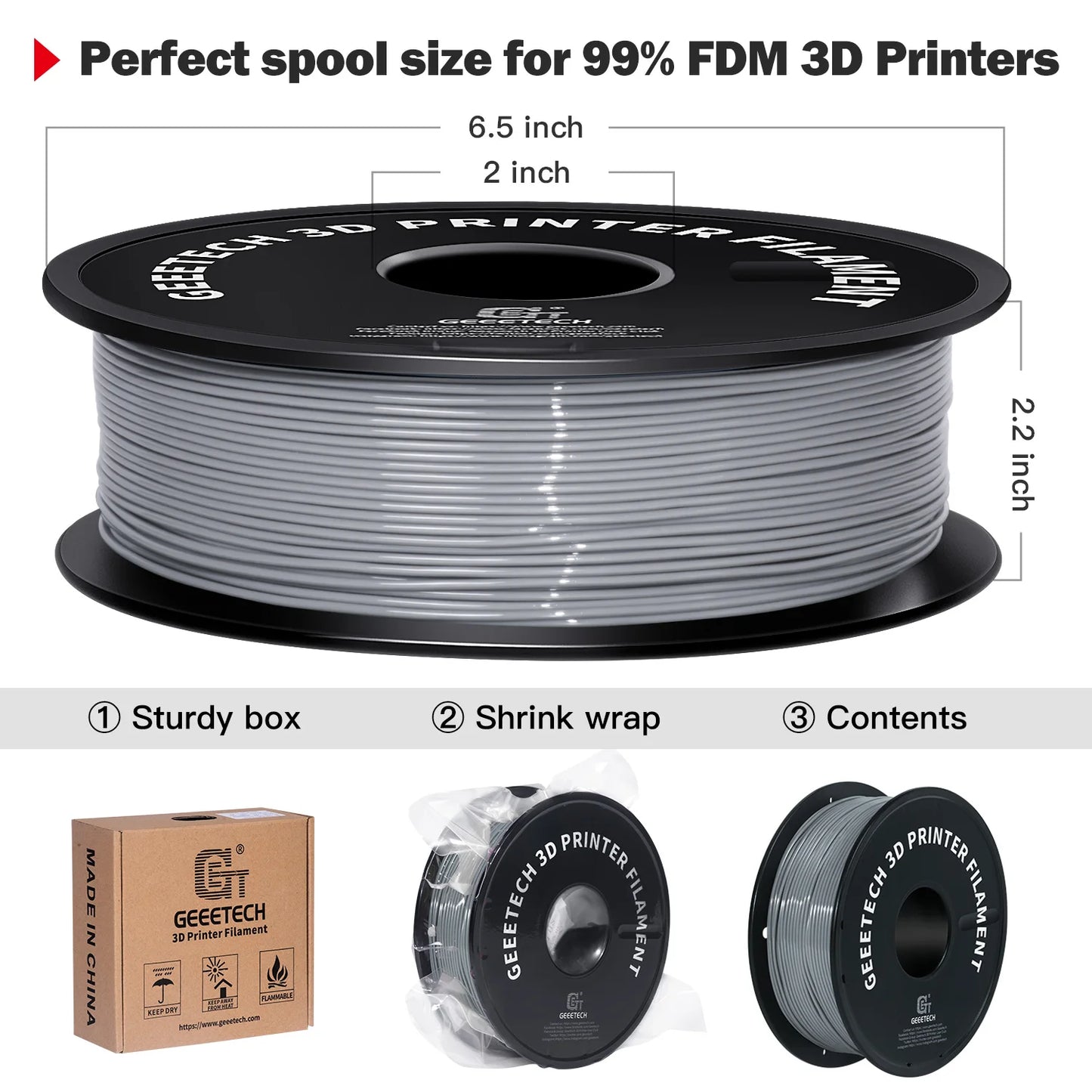 GEEETECH TPU Filament Flexible Material for 3D Printers