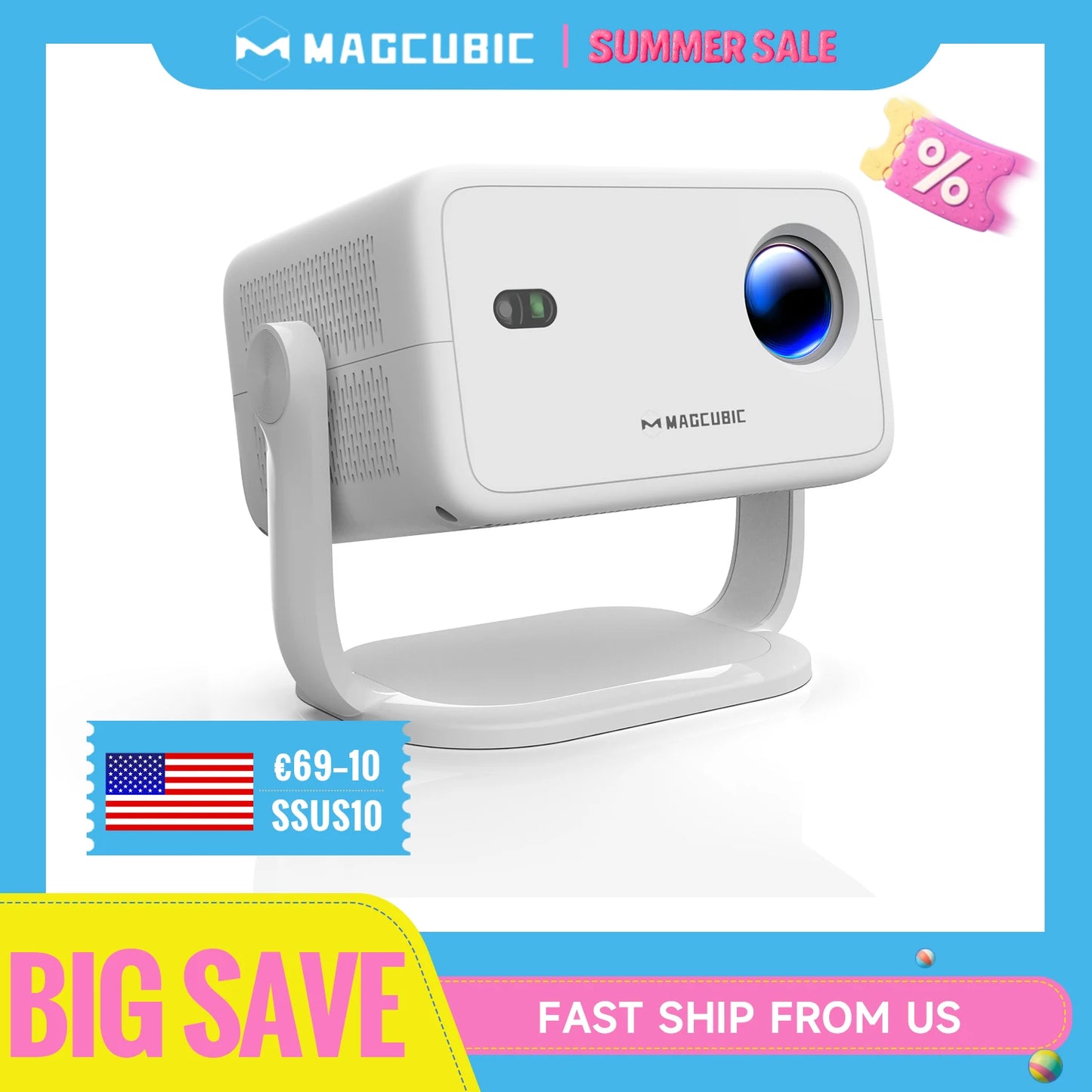 Magcubic 650ANSI 4K Native Projector With Auto Focus WiFi6
