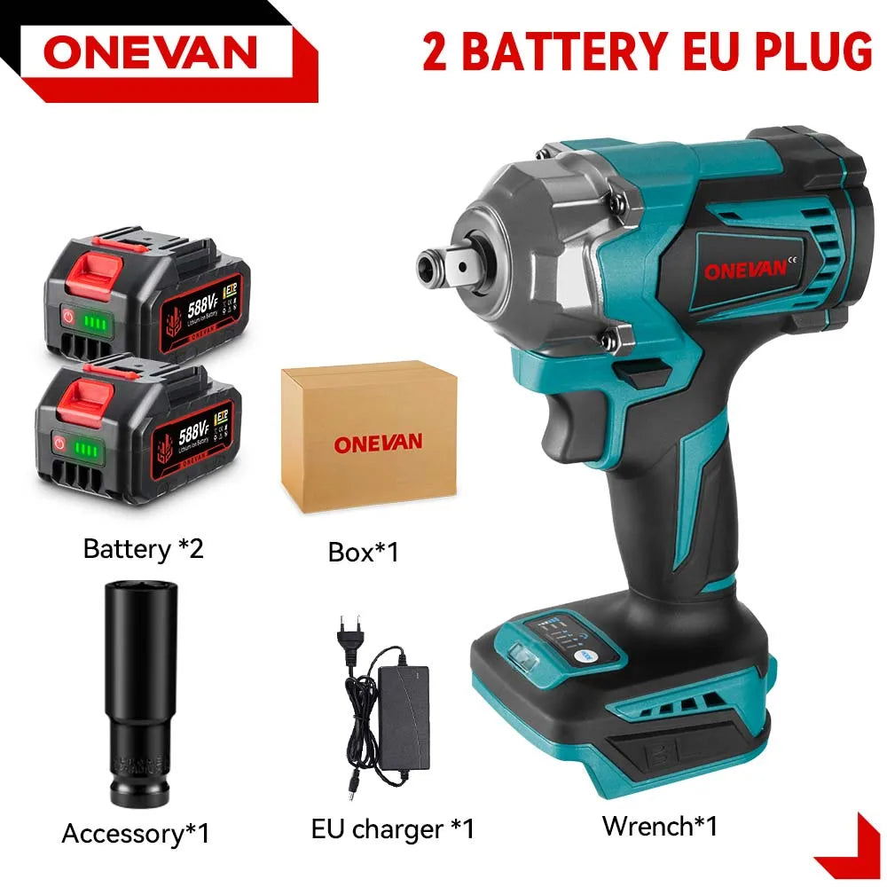 ONEVAN 1200Nm Brushless Impact Wrench With 3 Function Cordless