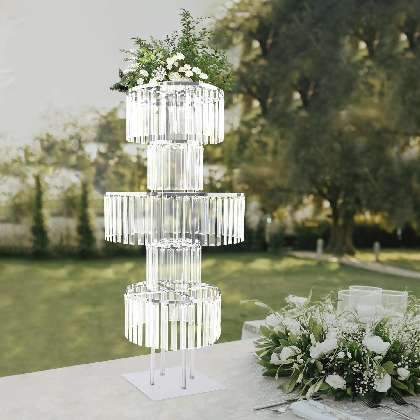 5-Tier Wedding Centerpiece Flower Stand Acrylic Hanging Vase