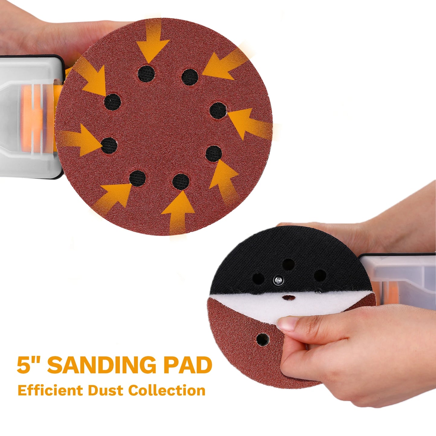 DEKO 300W Orbital Sander With Pad And Dust Collection