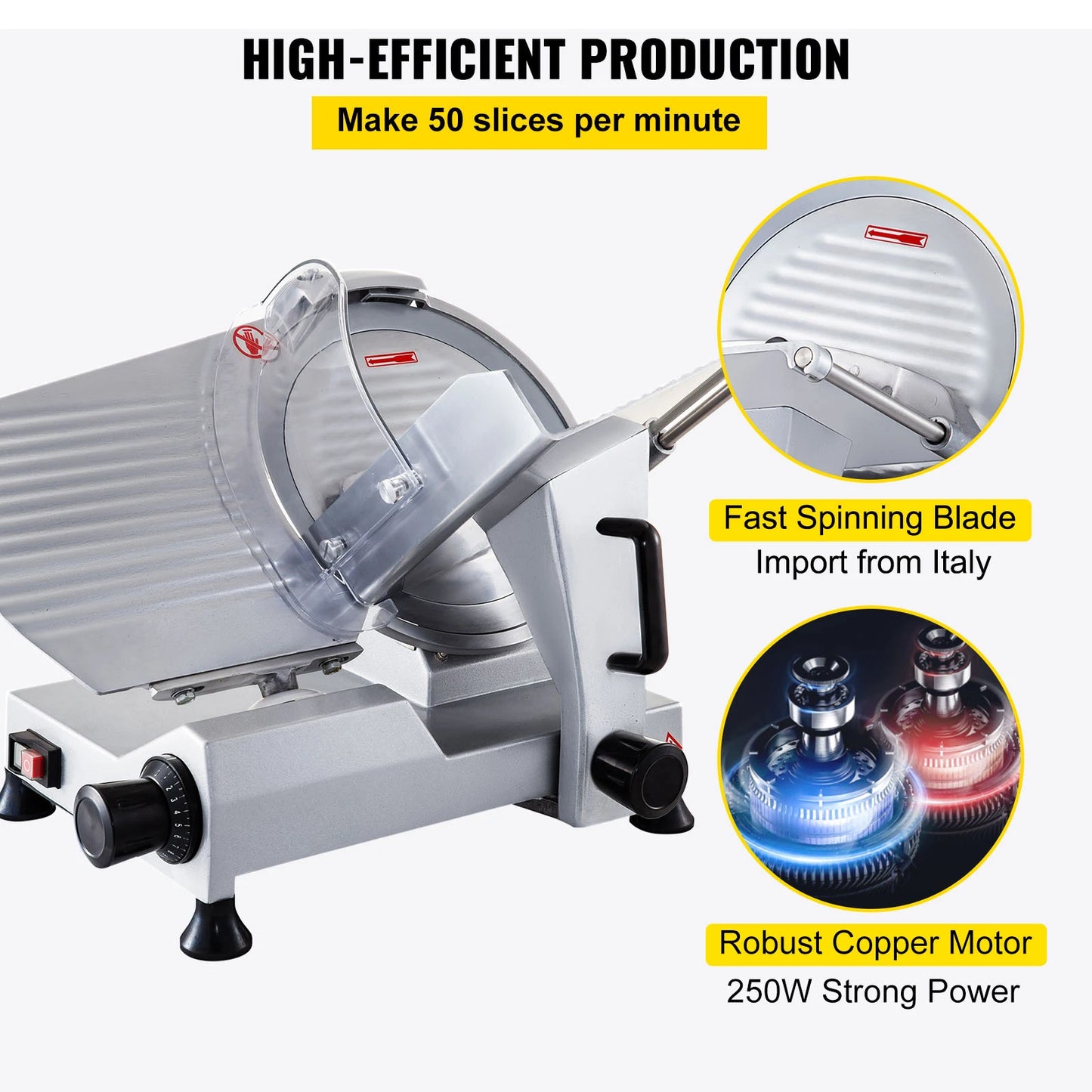 SucceBuy Commercial Meat Slicer 320W Electric Deli Slicer