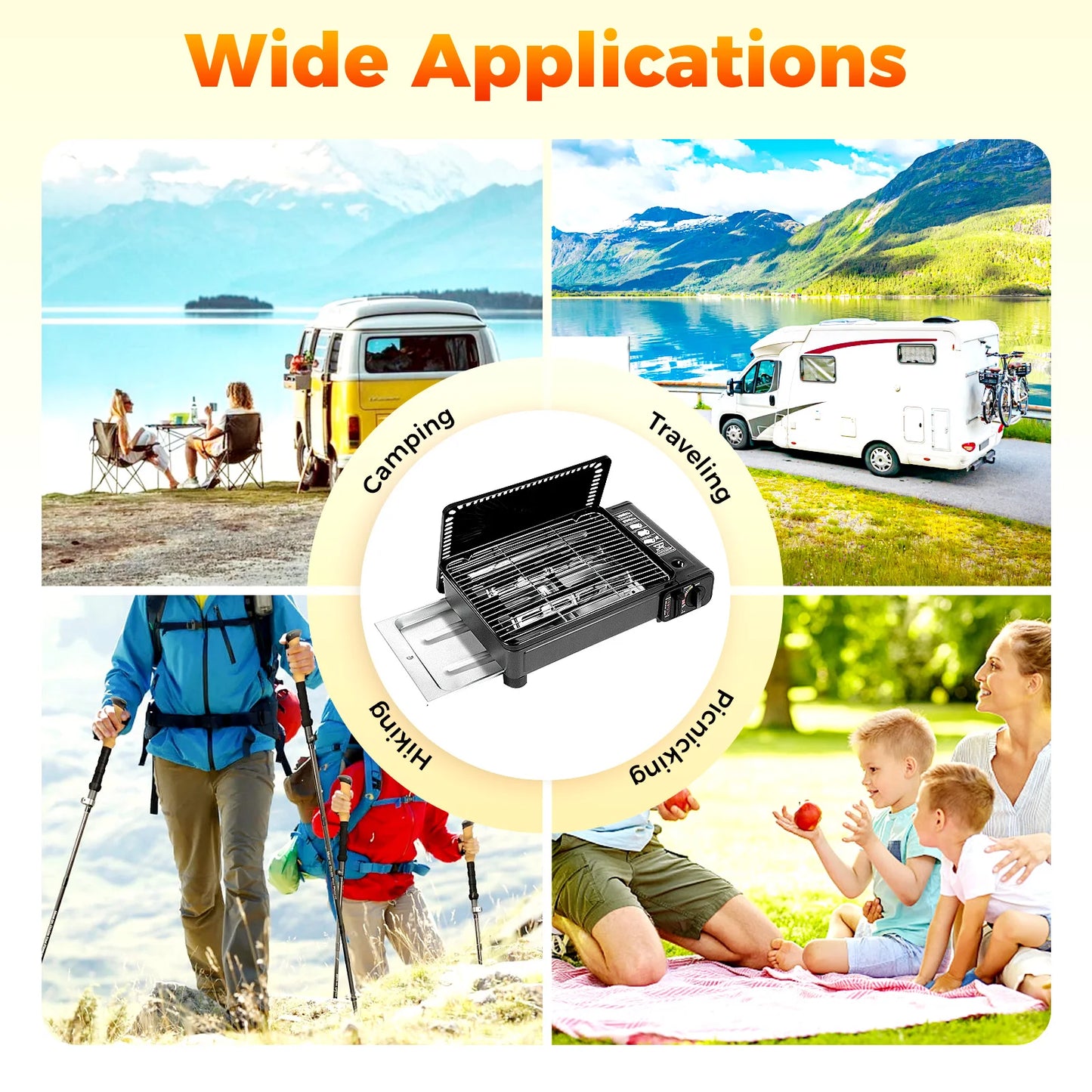 Portable Butane LPG Stove For Camping With Carrying Case