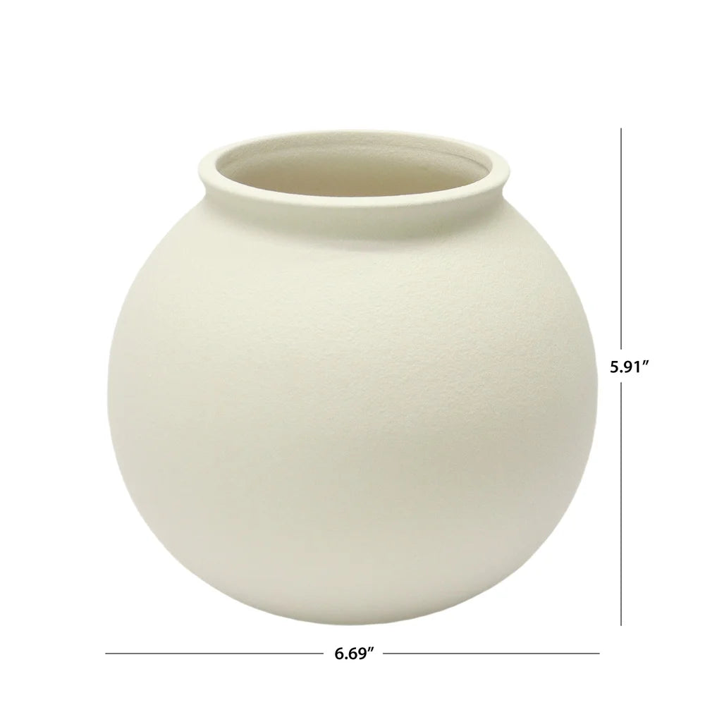 Matte Ceramic Round Vase Modern Minimalist Home Decor Centerpiece