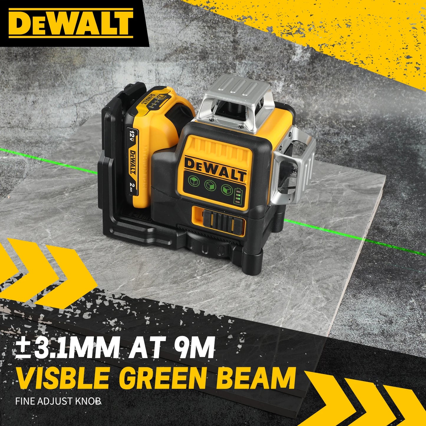 DEWALT DW089LG 12V Laser Level 12 Line 360 Degree Precision