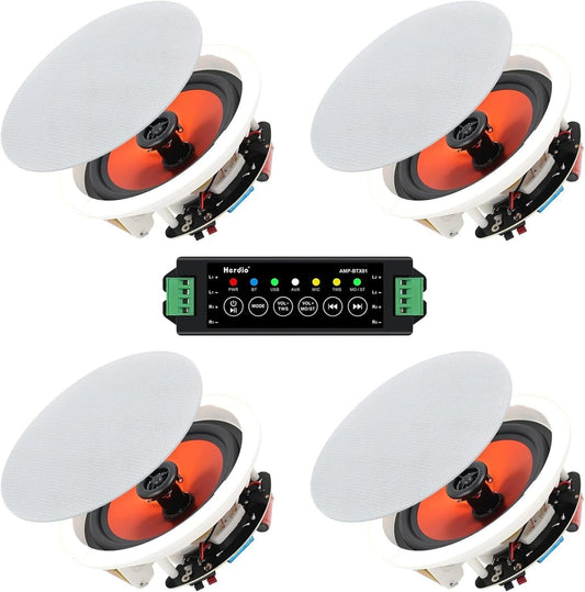 Herdio Bluetooth In Ceiling Speakers 600W 2 Way Flush Mount