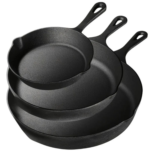 AEDG Cast Iron Skillet Set Nonstick For Oven Grill Campfire