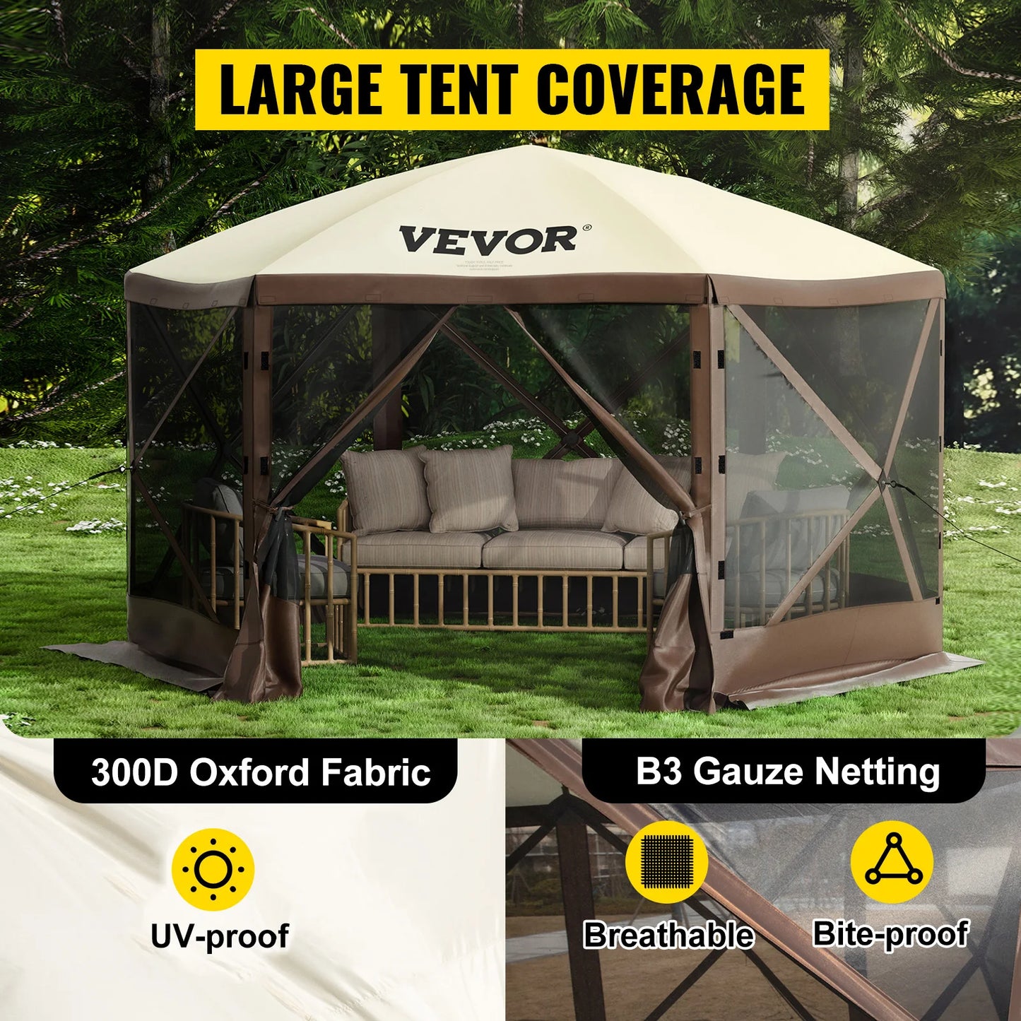 SucceBuy Pop Up Camping Gazebo Shelter Canopy For Outdoors