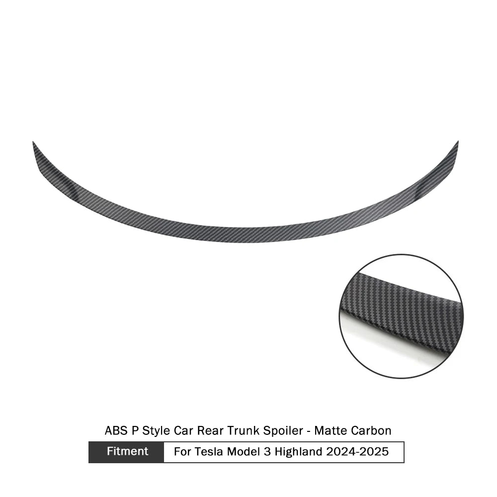 Tesla Model 3 Highland ABS Carbon Fiber Rear Trunk Spoiler