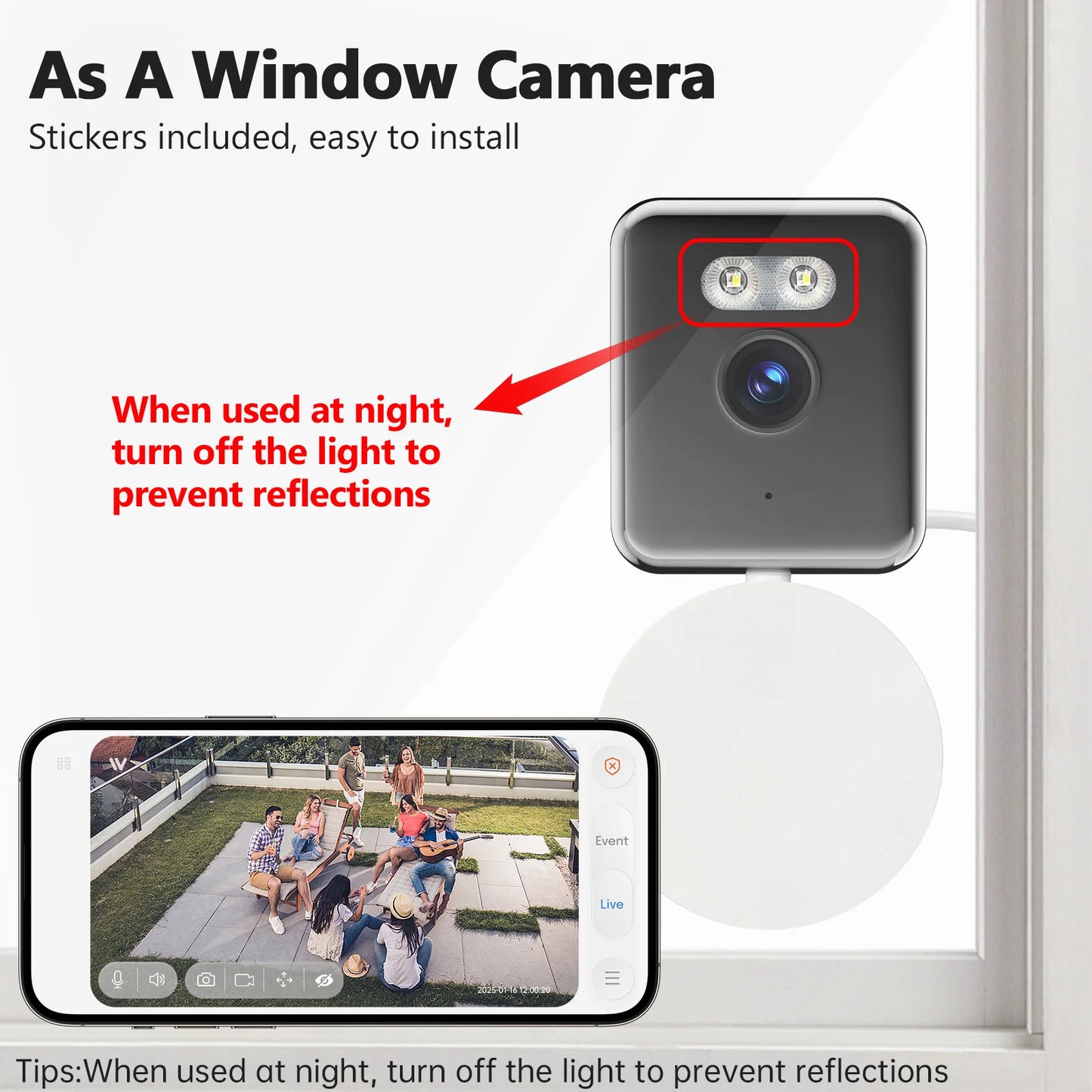 WESECUU 4MP WiFi Cube Camera Outdoor IP Surveillance Security Baby Monitor
