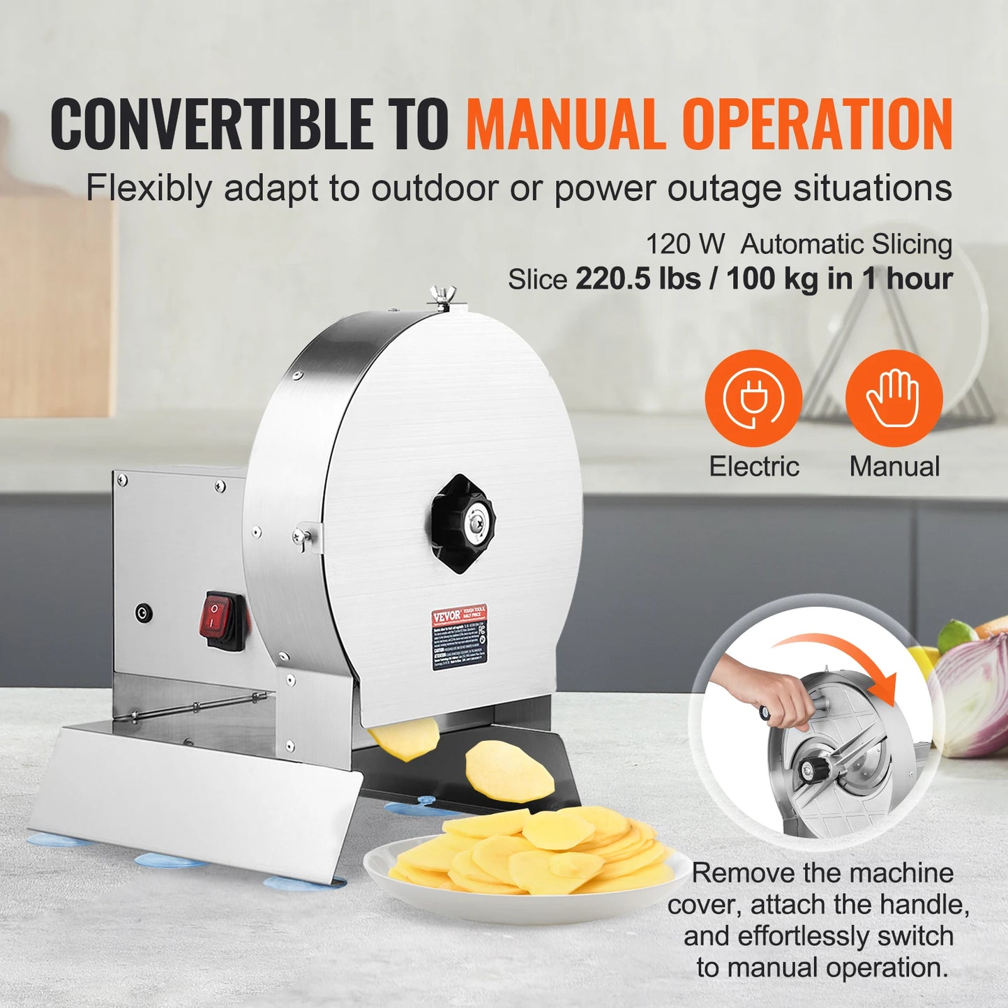 VEVOR Electric Vegetable Slicer For Commercial Kitchen
