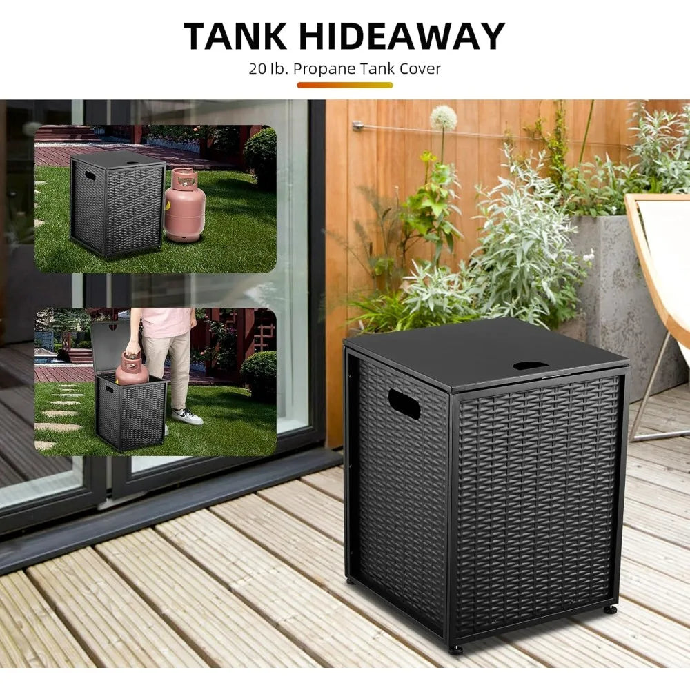 High-Concerned Chemical Outdoor Propane Tank Cover With Side Table Storage