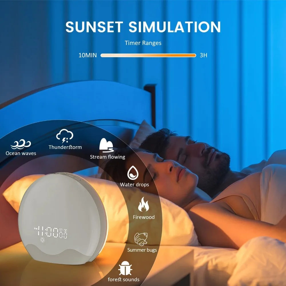 10000 Lux Light Therapy Lamp With Sunlight Alarm Clock