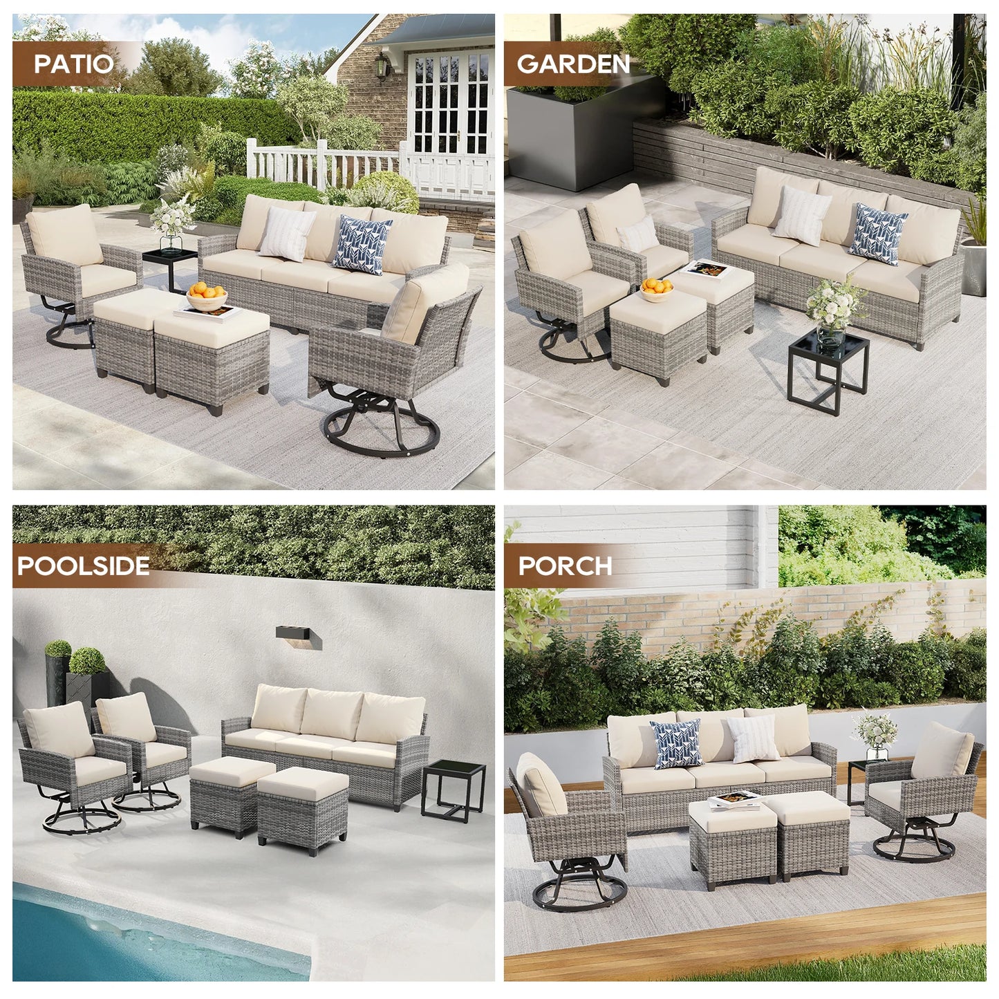 Seogwisam 6 Piece Wicker Patio Furniture Set Outdoor Conversation