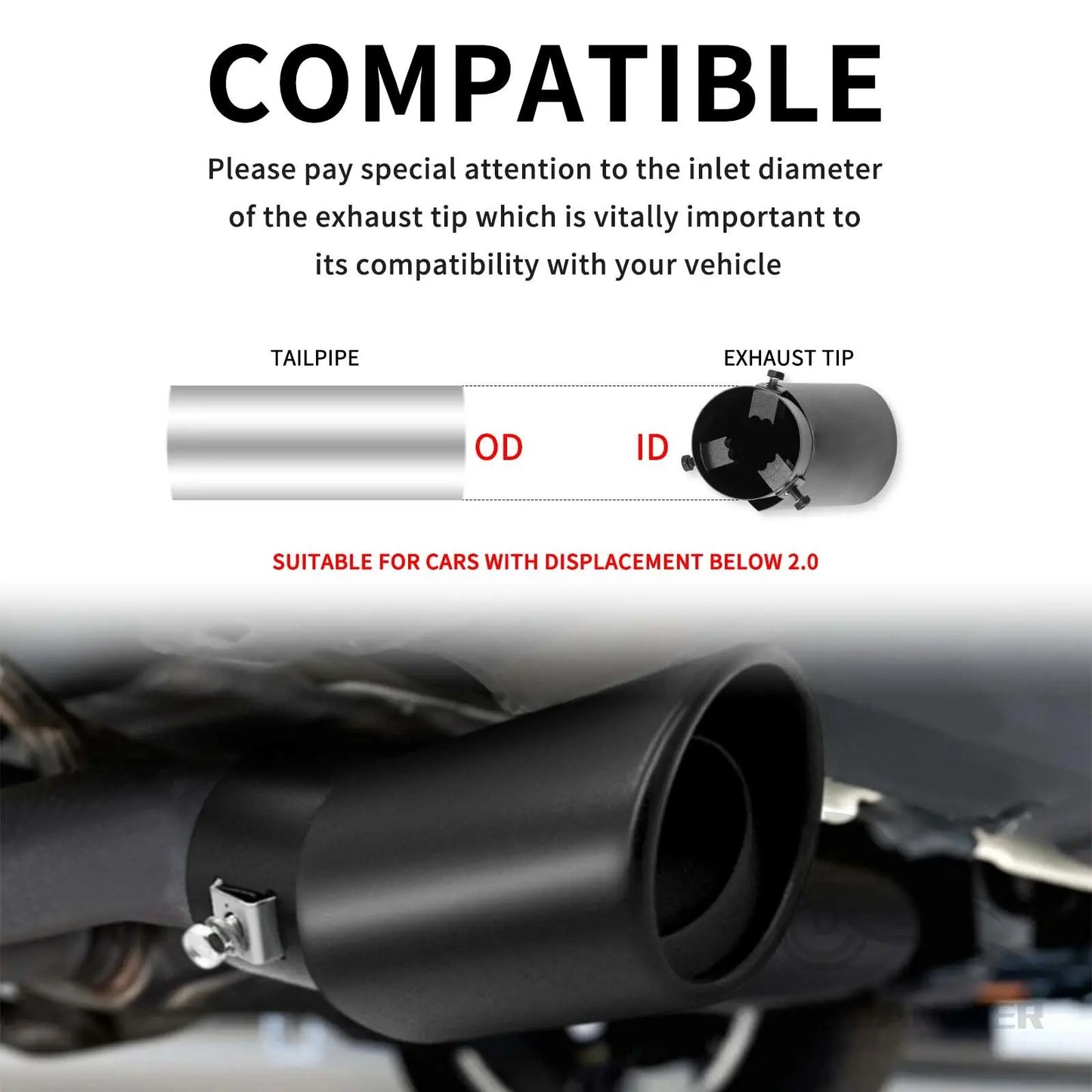 Universal Exhaust Muffler Tip Stainless Steel Rear Pipe Trim