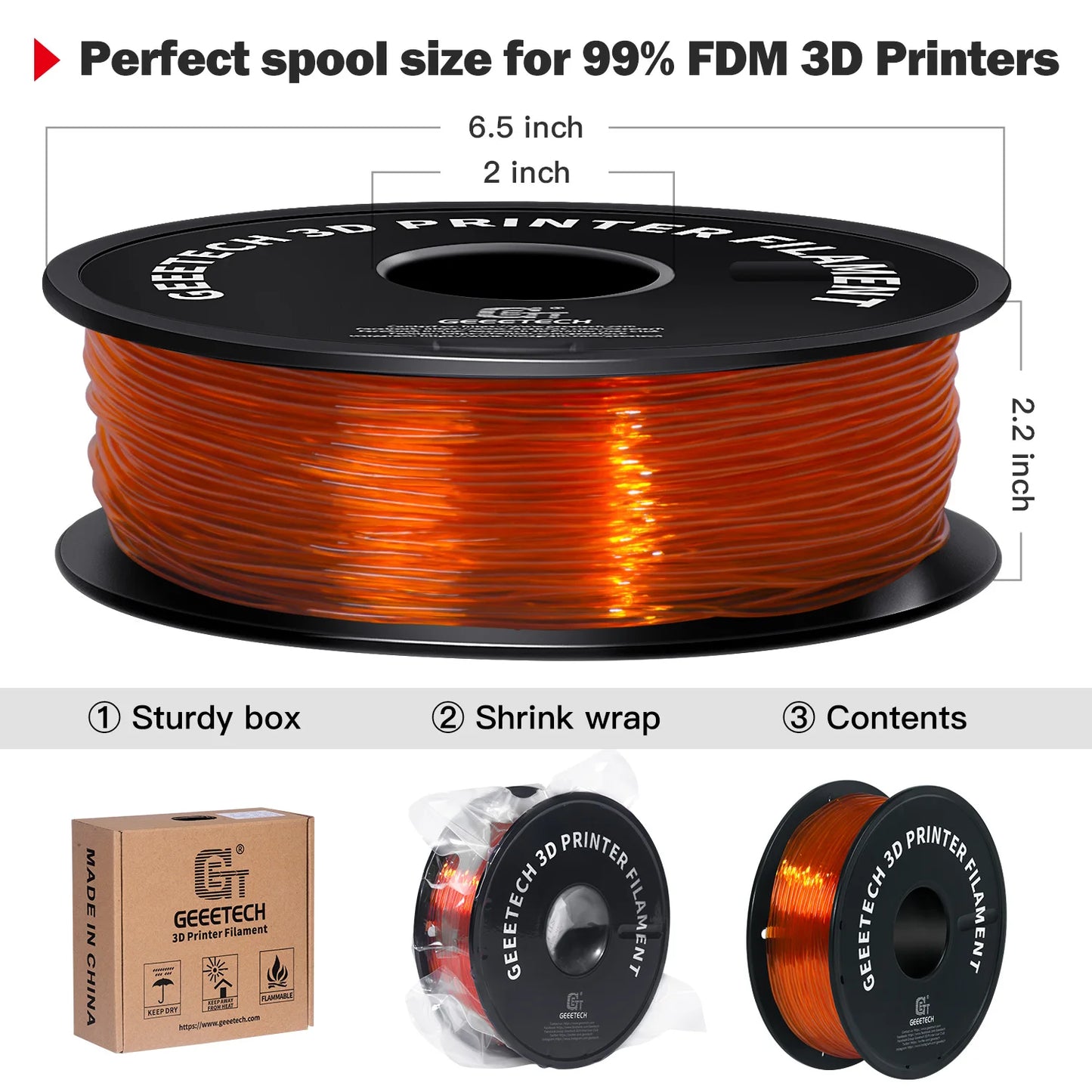 GEEETECH TPU Filament Flexible Material for 3D Printers