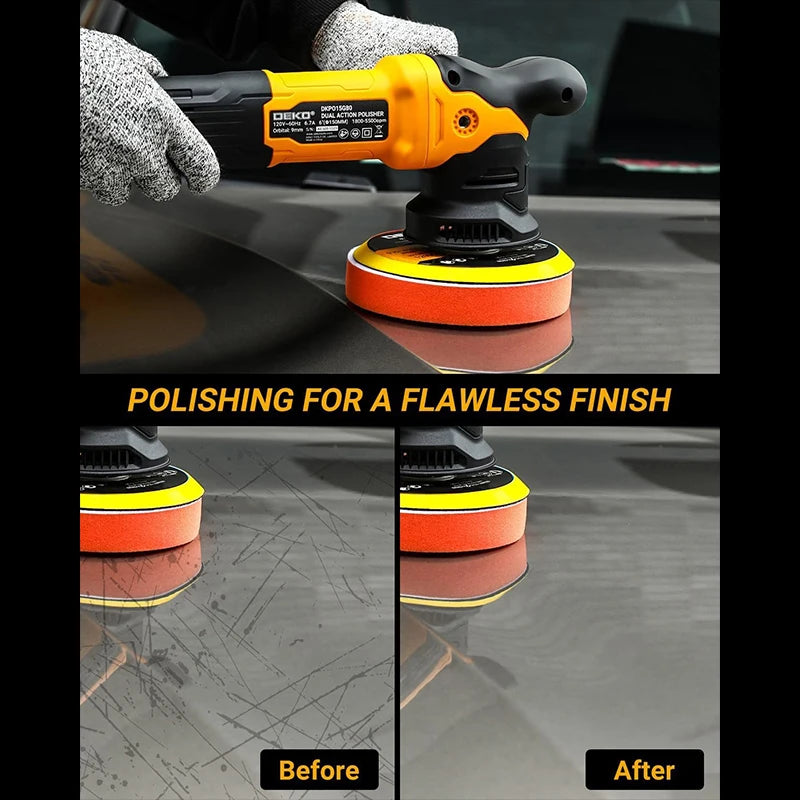 DEKO Car Polisher Dual Action Orbital Buffer 800W Variable Speed