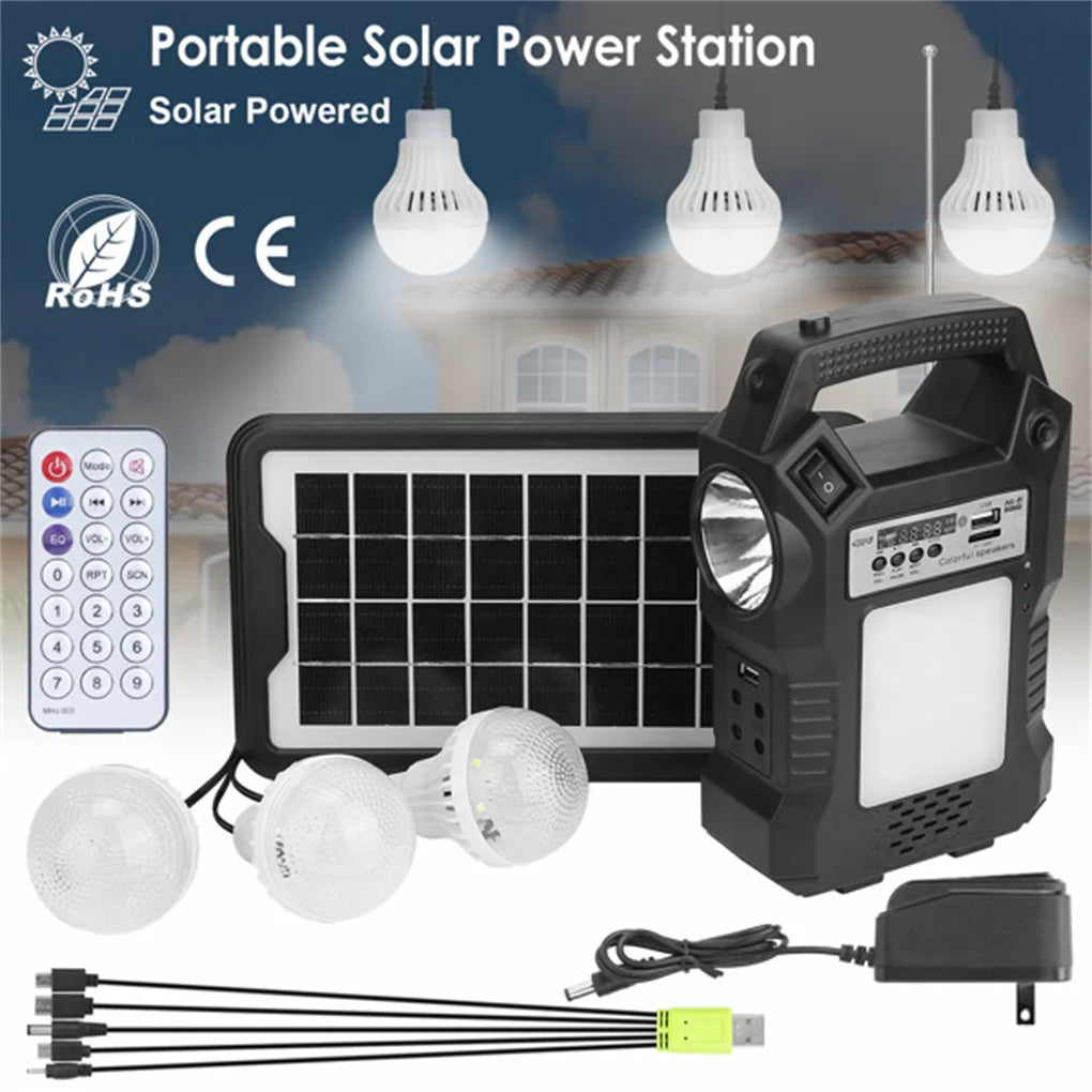 Electric Portable Solar Power Station Emergency Backup Flashlight Lamp