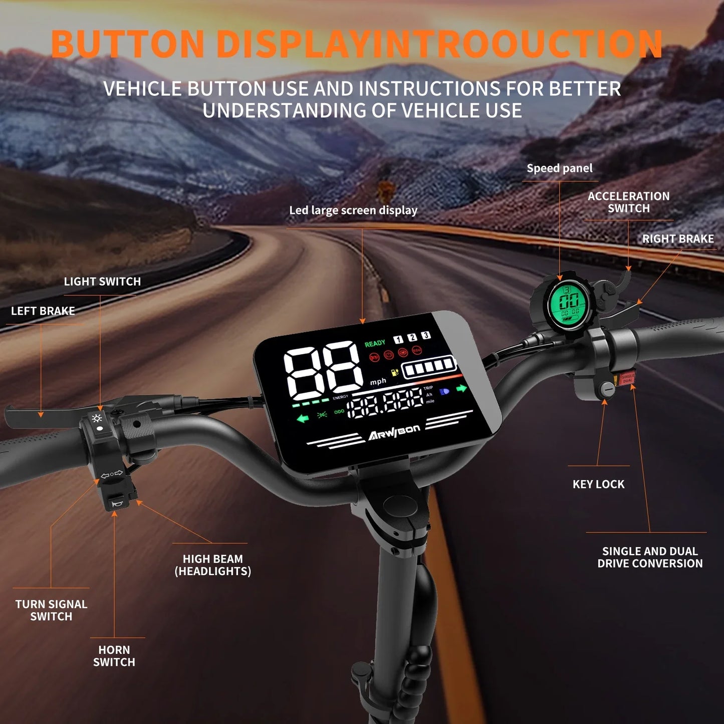 Arwibon 5600W Dual Motor Folding Electric Scooter With Seat