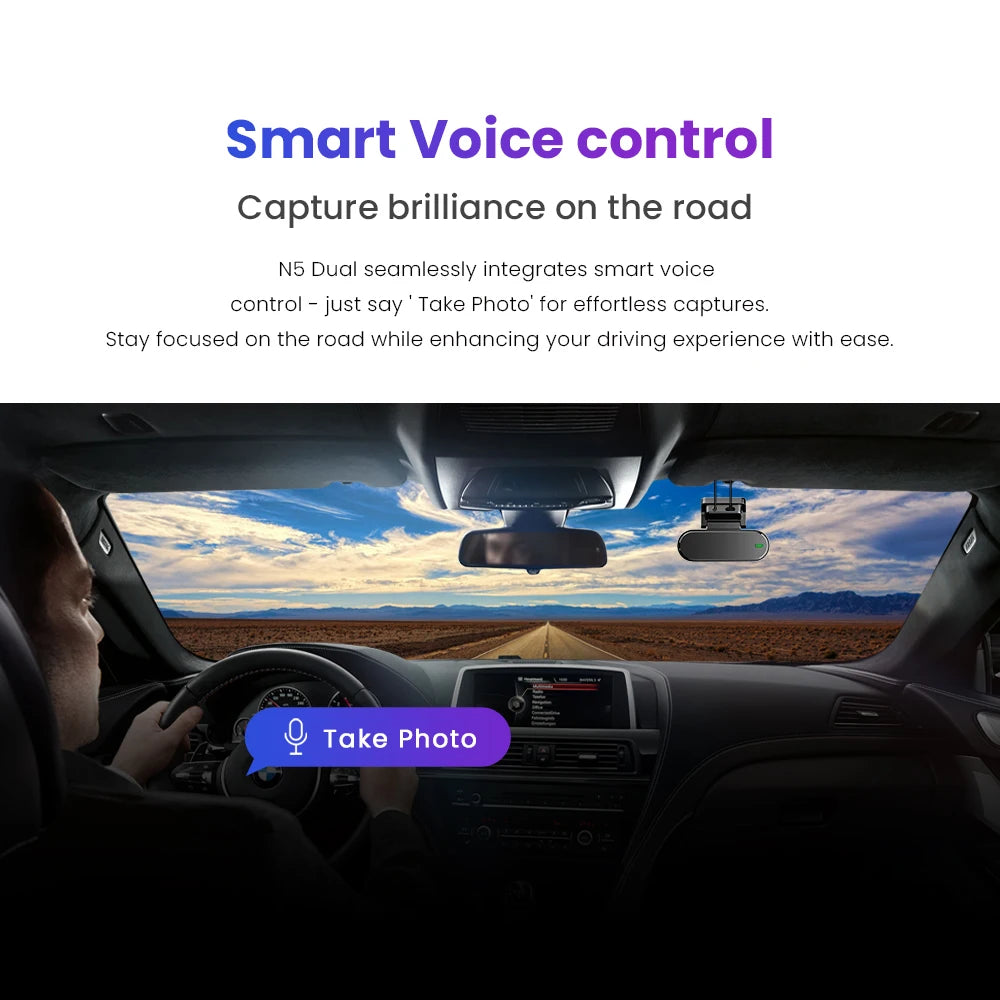 Ddpai Dash Cam N5 Dual Front and Rear 4K Ultra HD GPS ADAS